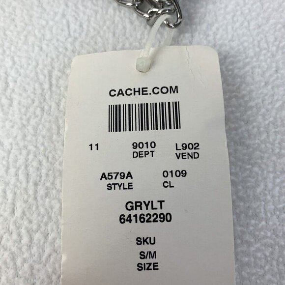 Cache Silver Heavy 3 Row Chain Statement Necklace 1” Wide New - Picture 5 of 9